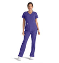 Skechers™ by Barco Breeze 3-Pocket Curved V-Neck Scrub Top-New Grape