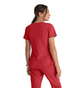 Skechers™ by Barco Breeze 3-Pocket Curved V-Neck Scrub Top-True Red