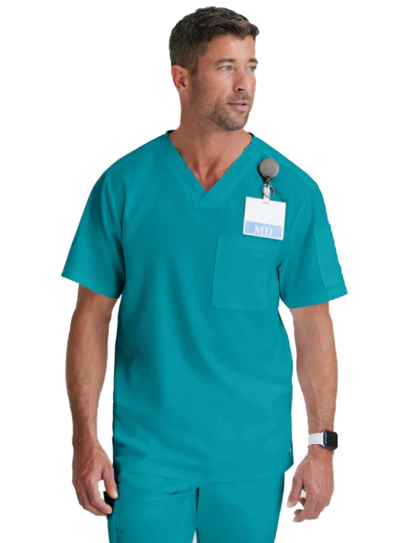 Grey's Anatomy™ by Barco Evan 2-Pocket Neck Scrub Top-Teal