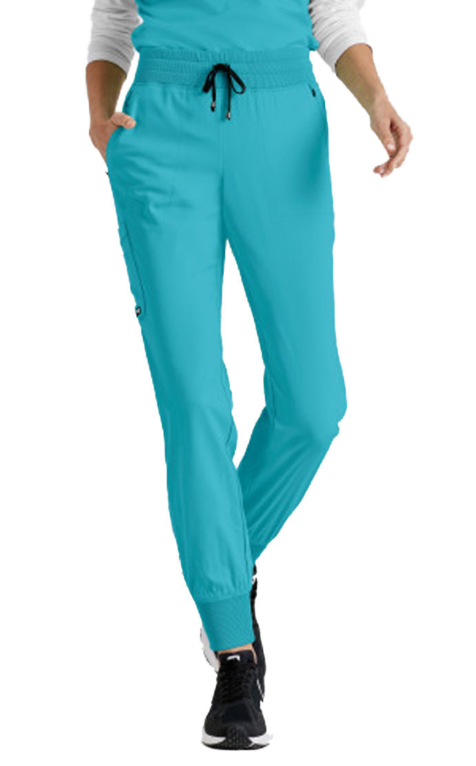 Grey's Anatomy Stretch™ by Barco Eden 5-Pocket Mid Rise Jogger Scrub Pant-teal