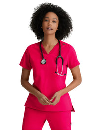 Grey's Anatomy Stretch™ by Barco  Bree 1-Pocket Tuck-In Scrub Top-Vibrance Pink