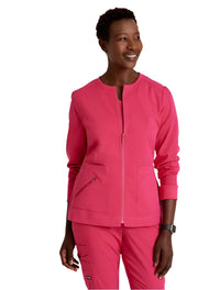 Grey's Anatomy Stretch™ by Barco  Millie 3-Pocket Crewneck Scrub Jacket -Vibrance Pink