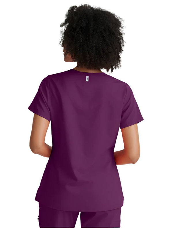 Grey's Anatomy Stretch™ by Barco  Bree 1-Pocket Tuck-In Scrub Top-Wine