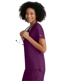 Grey's Anatomy Stretch™ by Barco  Bree 1-Pocket Tuck-In Scrub Top-Wine