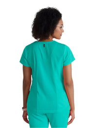 Grey's Anatomy Stretch™ by Barco Capri 2-Pocket Hourglass V-Neck Scrub Top-Alpine Aqua