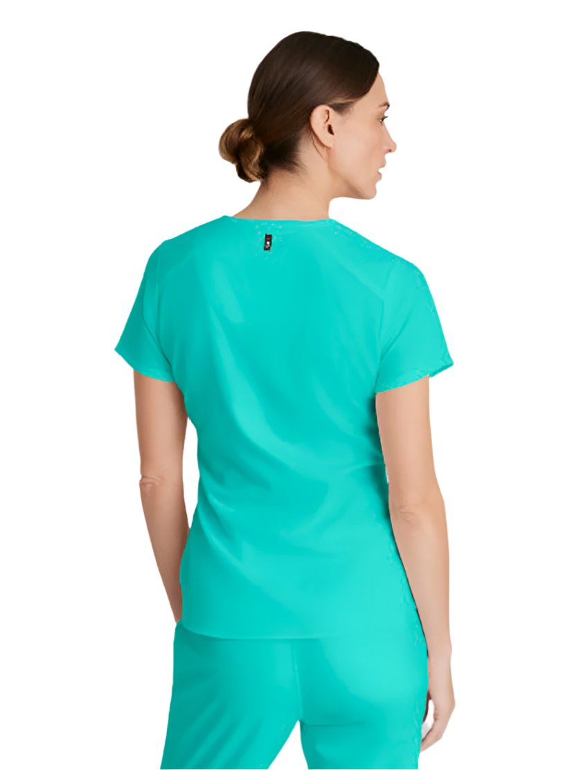 Grey's Anatomy Stretch™ by Barco Emma 4-Pocket V-Neck Scrub Top-Alpine Aqua