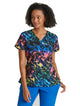 Barco One™ by Barco Thrive 4-Pocket V-Neck Print Scrub Top-Aurora Lights