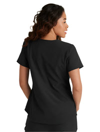 Skechers™ Vitality by Barco Electra 3-Pocket Ribbed V-Neck Scrub Top - Black