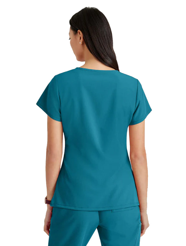 Barco Unify™ by Barco PURPOSE 4-POCKET V-NECK SCRUB TOP - Bahama