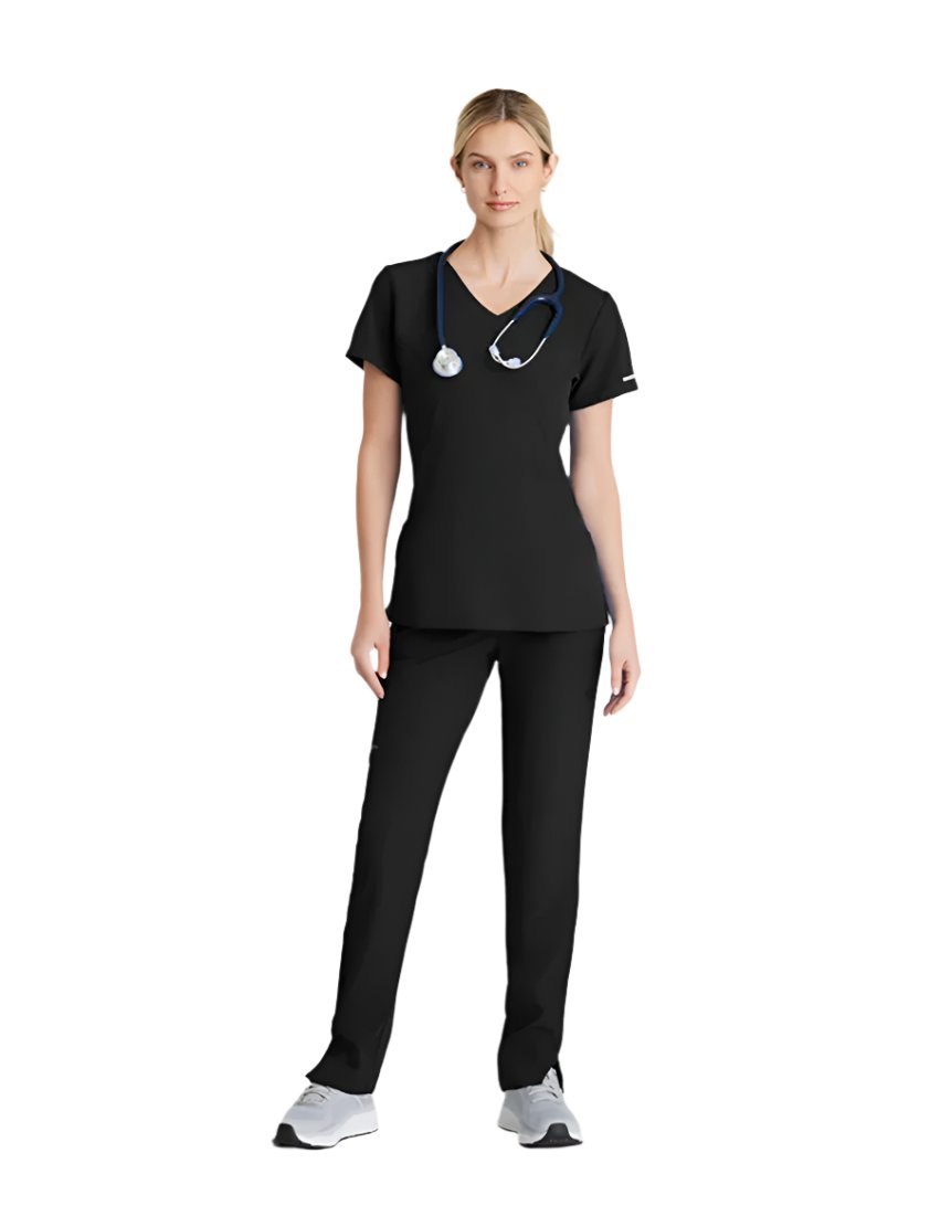 Skechers™ Vitality by Barco Charge 3-Pocket Crossover Scrub Top - Black