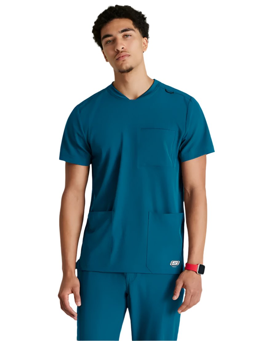 Grey's Anatomy Stretch™ by Barco Thesis 3-Pocket Round Neck Scrub Top - Bahama