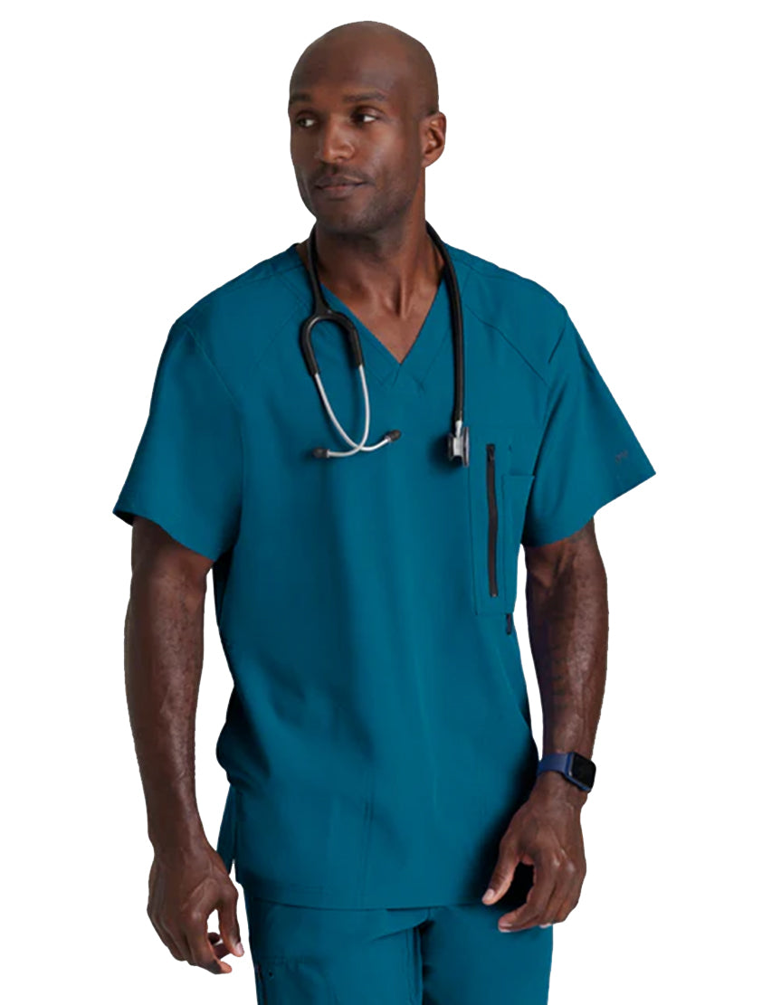 Barco One™ by Barco Amplify 5-Pocket V-Neck Scrub Top-Bahama