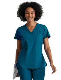 Barco One™ by Barco Racer 4-Pocket V-Neck Scrub Top-Bahama