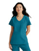 SKECHERS™ by Barco Dignity 1-Pocket Tuck-In Scrub Top-Bahama