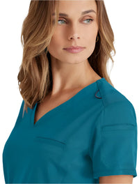 Grey's Anatomy Stretch™ by Barco Capri 2-Pocket Hourglass V-Neck Scrub Top-Bahama