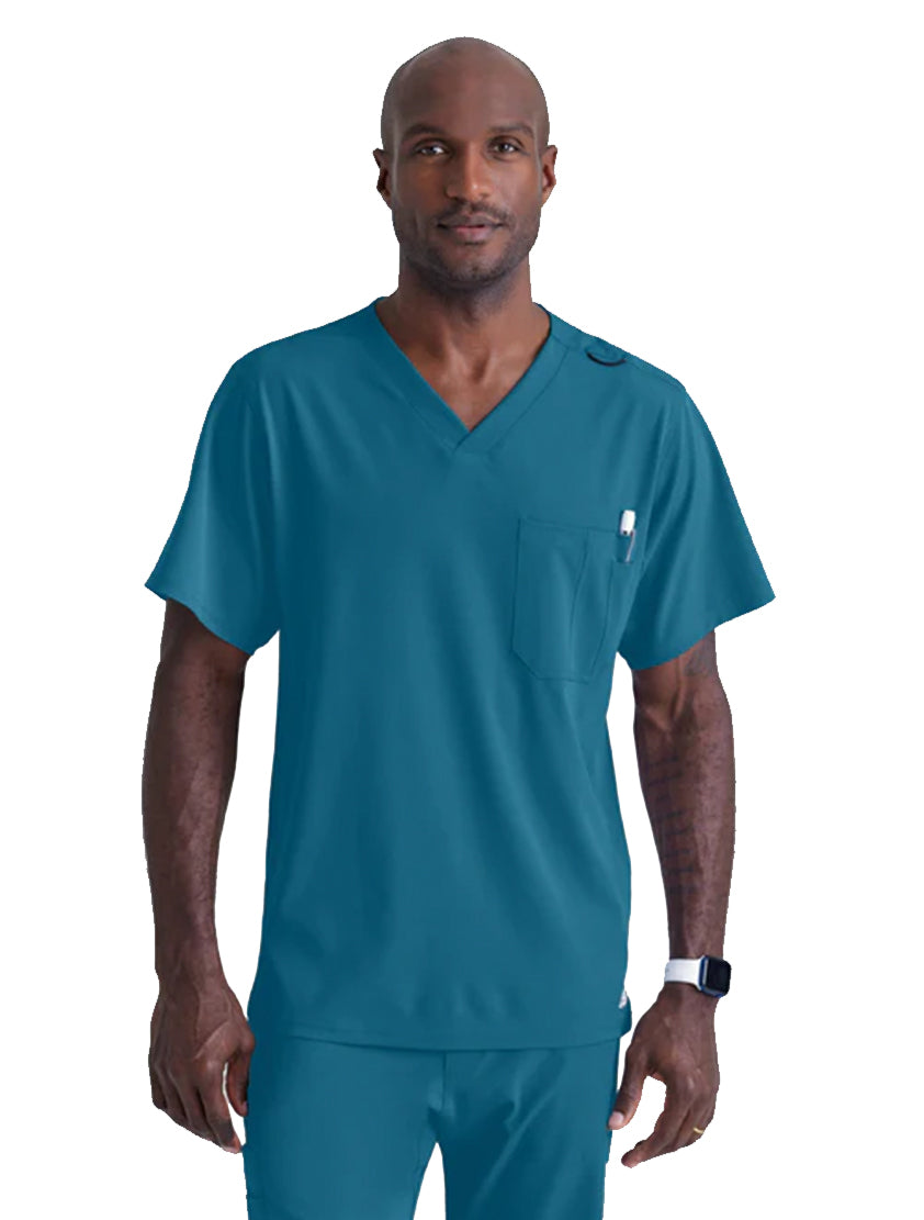 SKECHERS™ by Barco Structure 1-Pocket V-Neck Scrub Top-Bahama