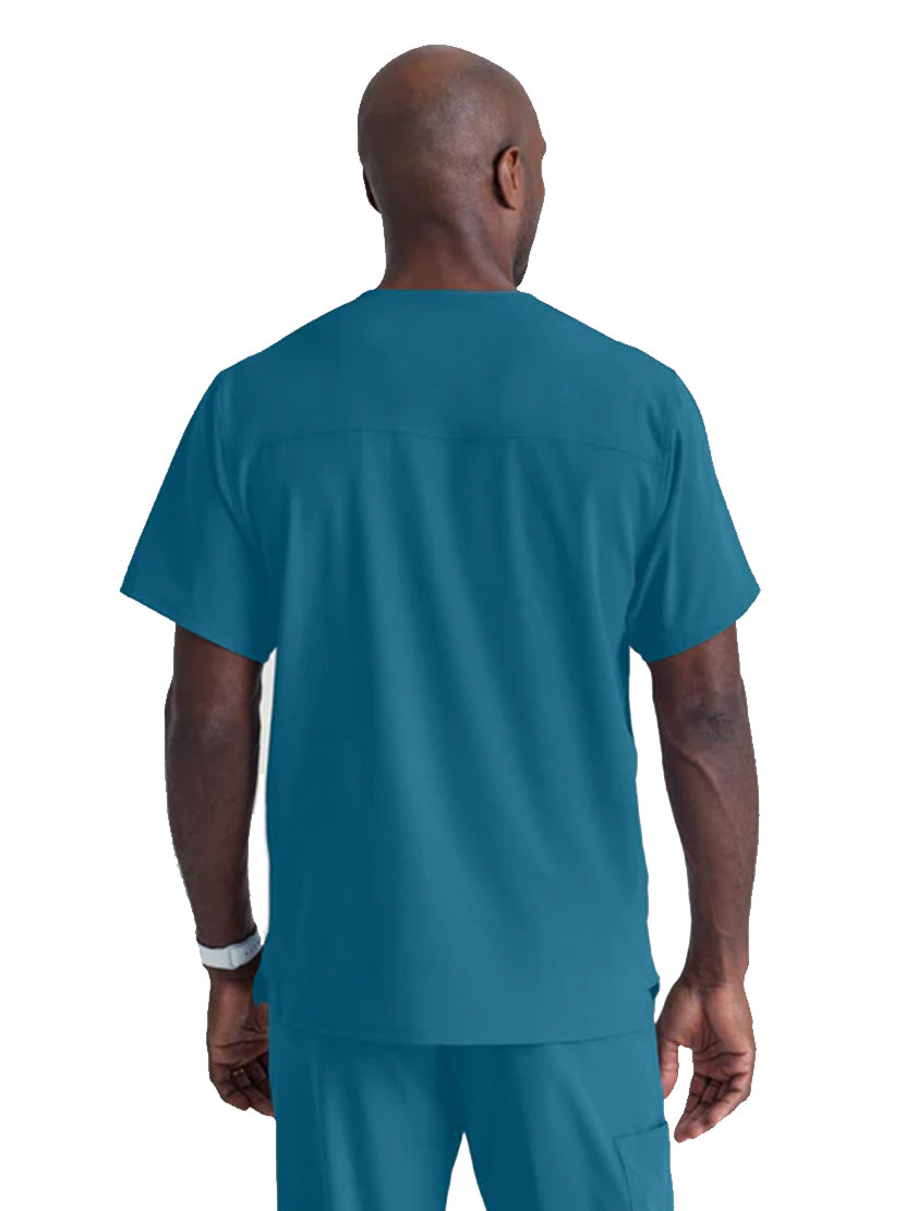 SKECHERS™ by Barco Structure 1-Pocket V-Neck Scrub Top-Bahama