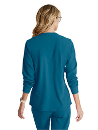 SKECHERS™ by Barco Stabilty 2-Pocket Crewneck Snap-Front Scrub Jacket - Bahama