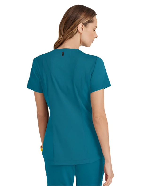 Grey's Anatomy Stretch™ by Barco Capri 2-Pocket Hourglass V-Neck Scrub Top-Bahama