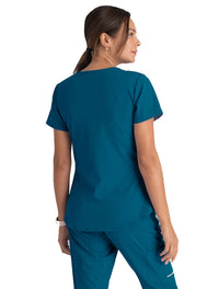 Skechers™ by Barco Breeze 3-Pocket Curved V-Neck Scrub Top-Bahama