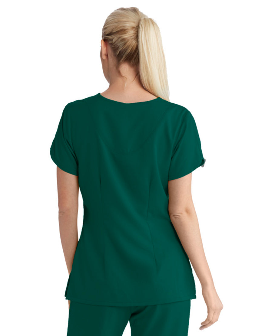 Grey's Anatomy™ by Barco Cora 4-Pocket Scrub Top-Hunter Green