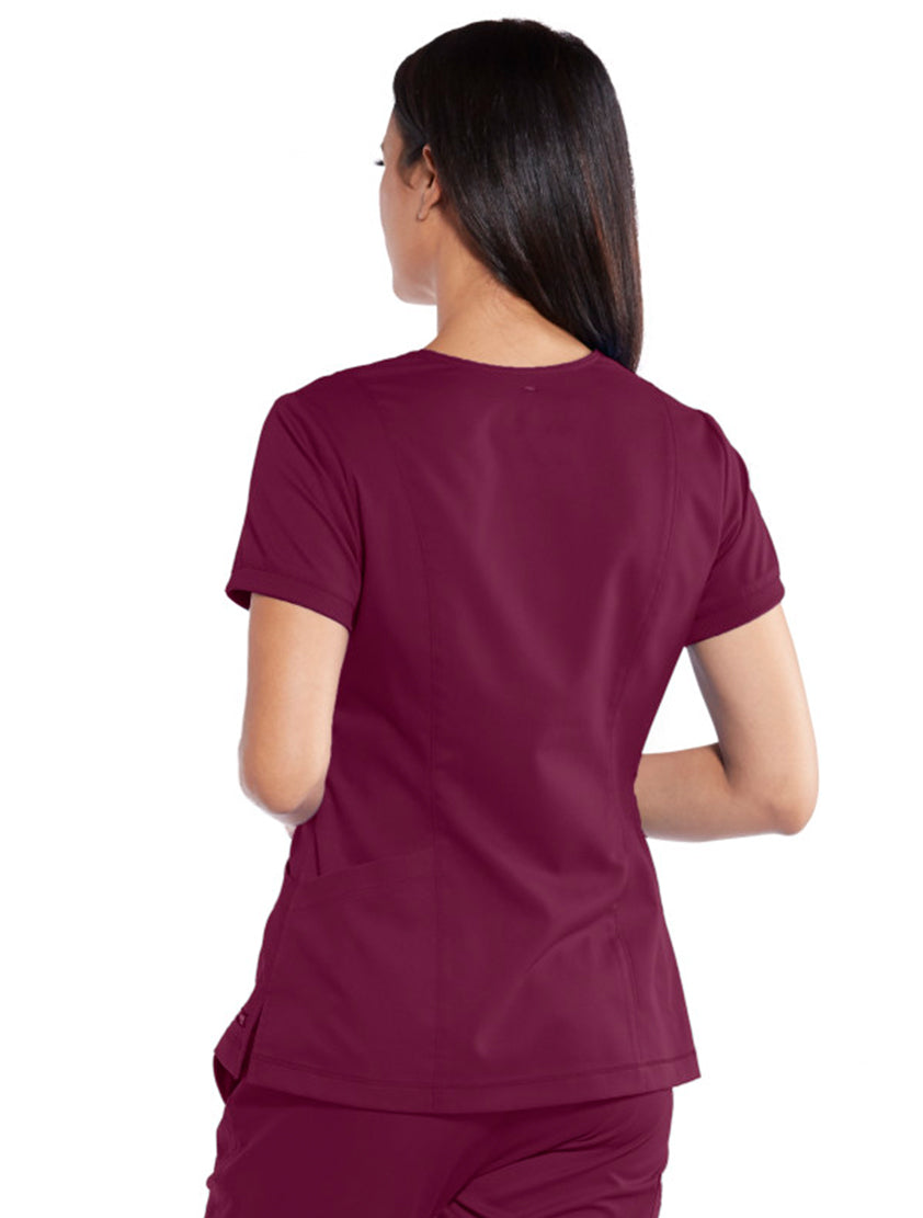 Grey's Anatomy™ by Barco Kira Zipper-Pocket Scrub Top-Wine