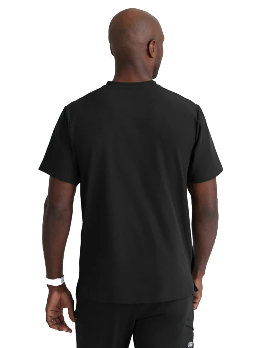 Skechers™ Vitality by Barco Crew 4-Pocket V-Neck Scrub Top - Black