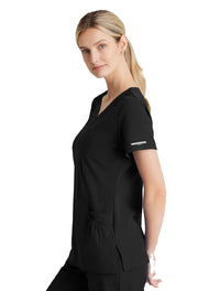 Skechers™ Vitality by Barco Charge 3-Pocket Crossover Scrub Top - Black