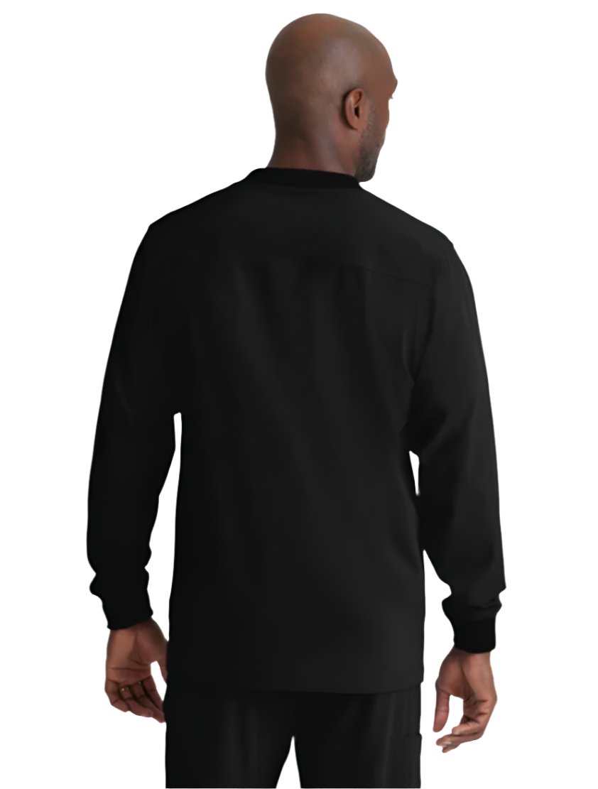 SKECHERS™ by Barco Structure 3-Pocket Crewneck Warmup Scrub Jacket-Black