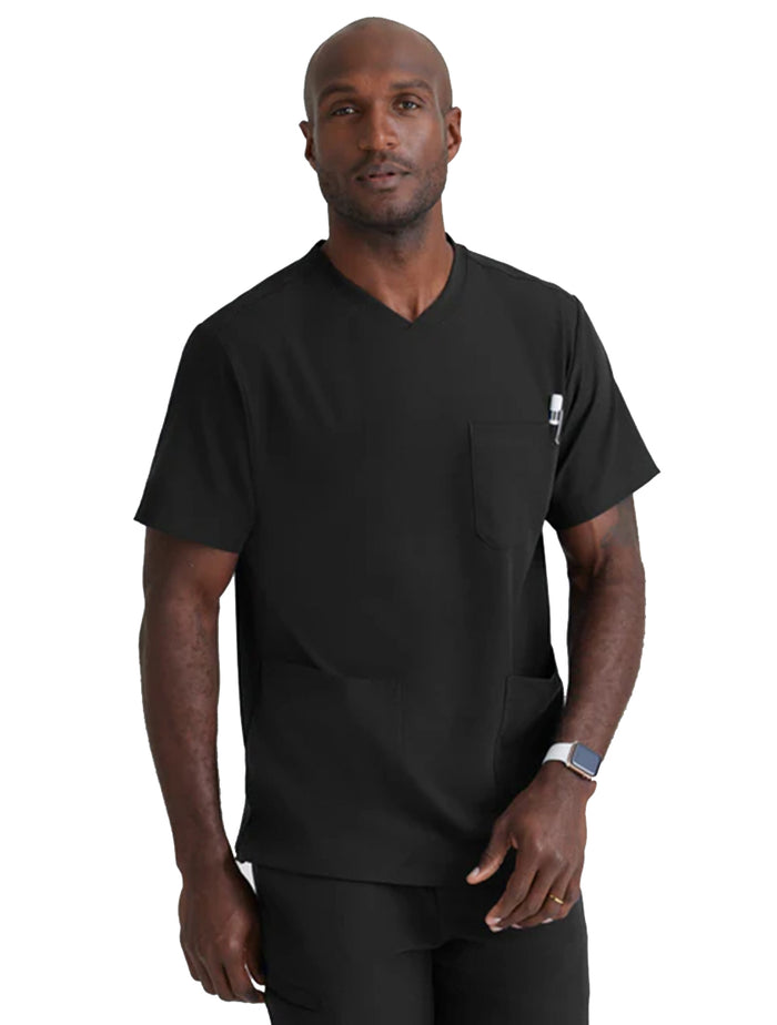 Skechers™ Vitality by Barco Crew 4-Pocket V-Neck Scrub Top - Black