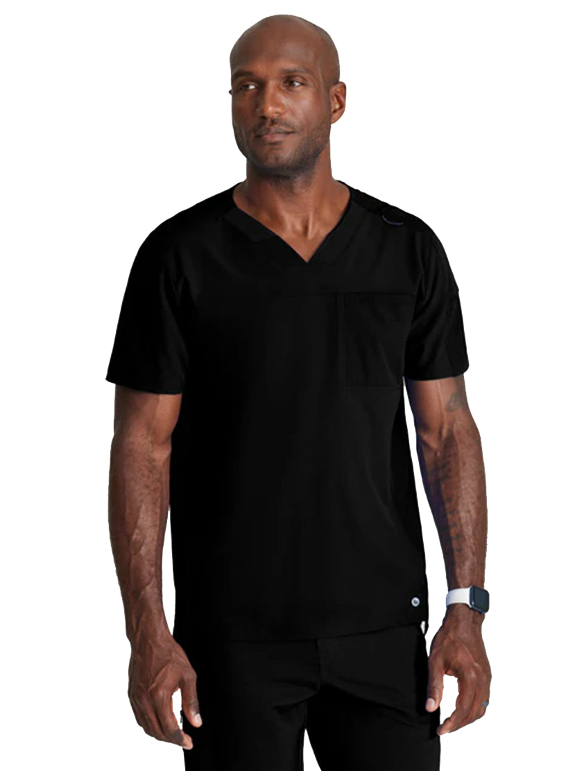 Barco One™ by Barco Velocity 2-Pocket V-Neck Scrub Top-Black