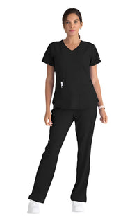 SKECHERS™ by barco Reliance 3-Pocket Mid-Rise Straight Leg Scrub Pant-Black