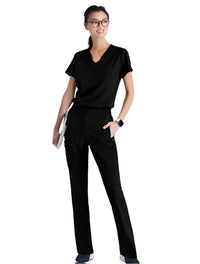 Grey's Anatomy™ Evolve by Barco Sway 1-Pocket Banded V-Neck  Scrub Top-Extra LG-Black
