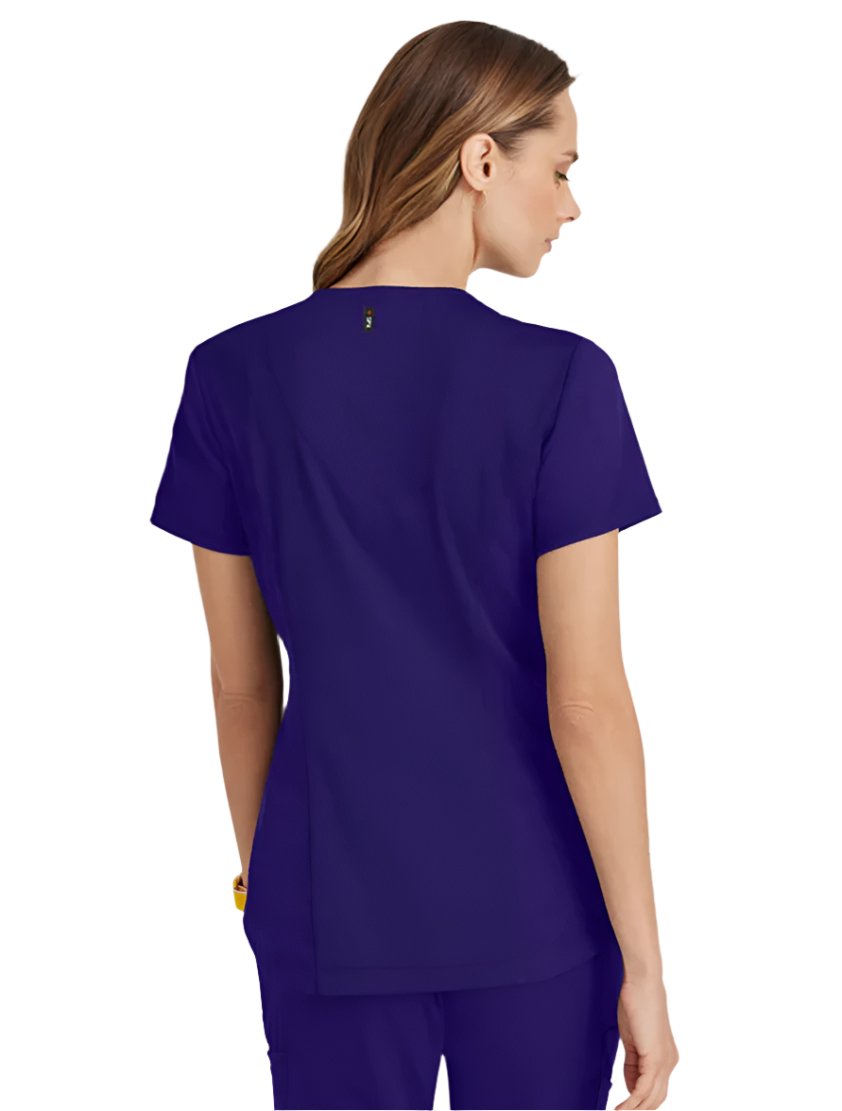 Grey's Anatomy Stretch™ by Barco Capri 2-Pocket Hourglass V-Neck Scrub Top-Brilliance