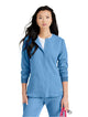 SKECHERS™ by Barco Stabilty 2-Pocket Crewneck Snap-Front Scrub Jacket - Ciel Blue