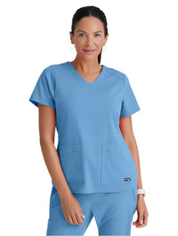 Grey's Anatomy Stretch™ by Barco Emma 4-Pocket V-Neck Scrub Top-Ceil