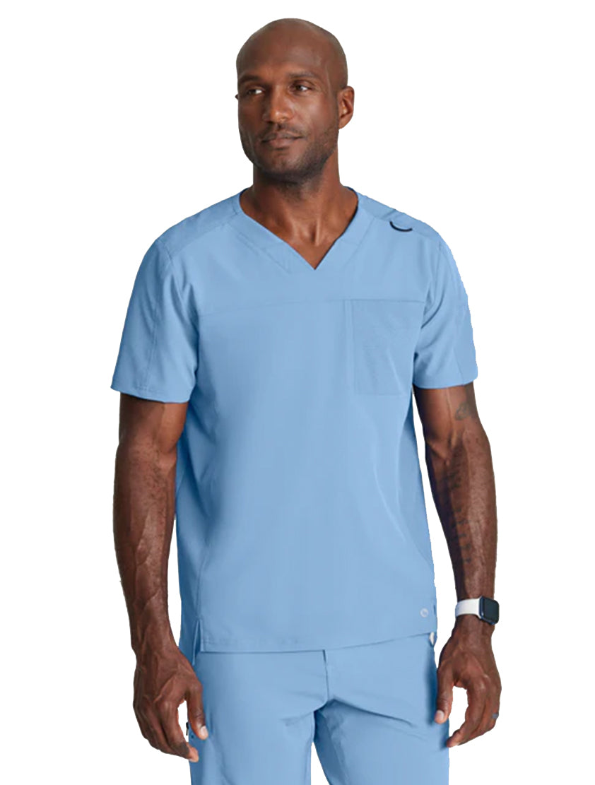 Barco One™ by Barco Velocity 2-Pocket V-Neck Scrub Top-Ciel Blue