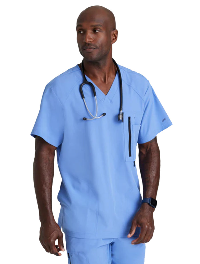 Barco One™ by Barco Amplify 5-Pocket V-Neck Scrub Top-Ciel Blue