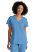 Barco One™ by Barco Racer 4-Pocket V-Neck Scrub Top-Ceil Blue