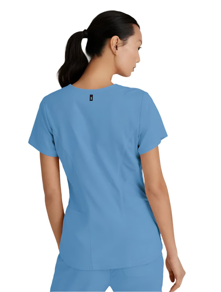 Grey's Anatomy Stretch™ by Barco Carly 3-Pocket Curved V-Neck Scrub Top-Ceil