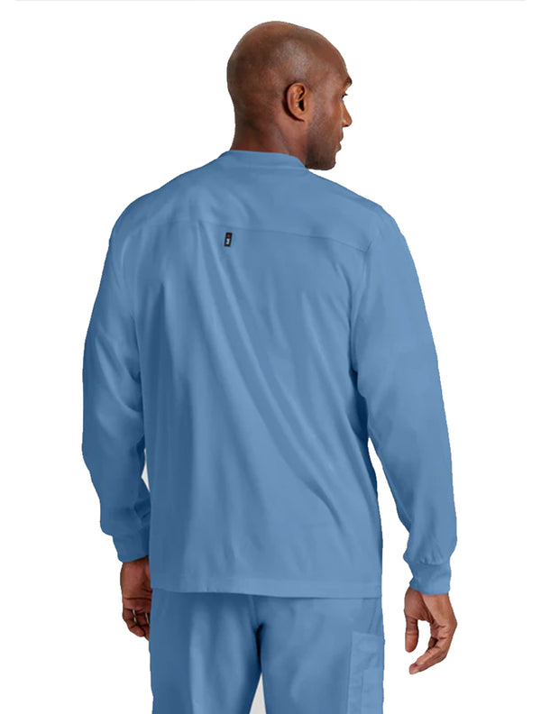 Grey's Anatomy Stretch™ by Barco React 5-Pocket Crewneck Warmup Scrub Jacket-Ciel Blue