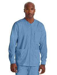 Grey's Anatomy Stretch™ by Barco React 5-Pocket Crewneck Warmup Scrub Jacket-Ciel Blue