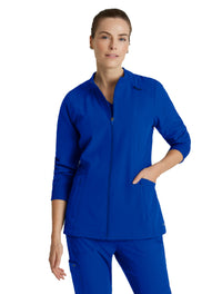 Barco One™ by Barco Venture 4-Pocket Banded Collar Warm-Up Scrub Jacket-Cobalt