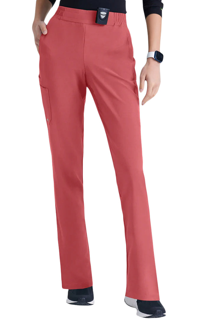 Grey's Anatomy™ Evolve by Barco Terra 6-Pocket Mid-Rise CICLO®Leg Pant-Petite-Desert Rouge