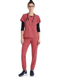 Grey's Anatomy™ Evolve by Barco Rhythm 2-Pocket CICLO® Scrub Top-Desert Rough