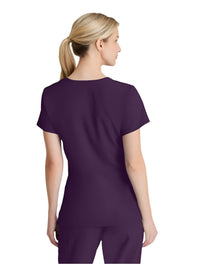 SKECHERS™ by Barco Reliance 3-Pocket Crossover V-Neck Scrub Top-Egg Plant