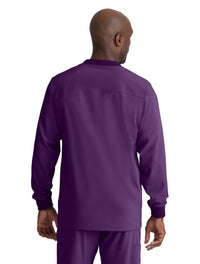 SKECHERS™ by Barco Structure 3-Pocket Crewneck Warmup Scrub Jacket-Egg Plant