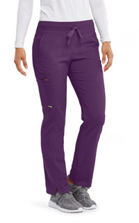 Grey's Anatomy™ by Barco  Kim 3-Pocket Mid-Rise Straight Leg Scrub Pant-Egg Plant