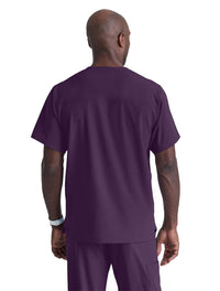 SKECHERS™ by Barco Structure 1-Pocket V-Neck Scrub Top-Egg Plant