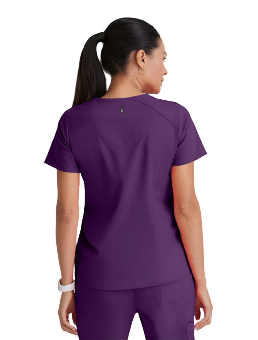 Grey's Anatomy Stretch™ by Barco Emma 4-Pocket V-Neck Scrub Top-Egg Plant